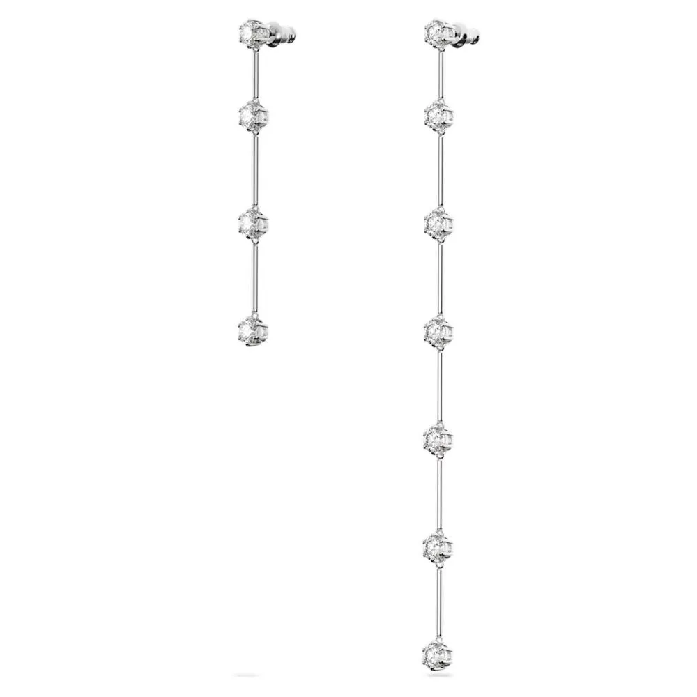 Swarovski Constella Drop Earrings Asymmetric design White Rhodium plated  ONE SIZE