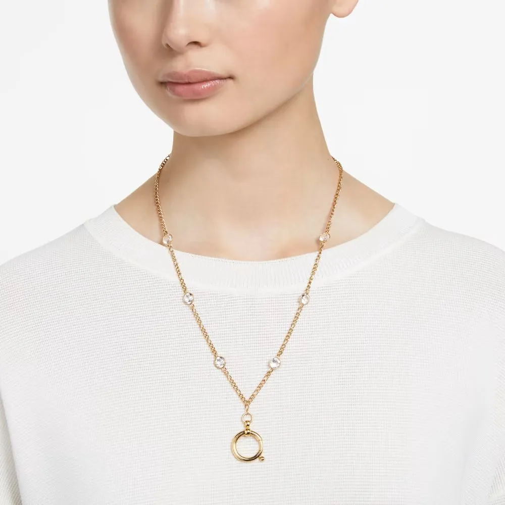 Swarovski Curiosa Necklace with ring pendant Yellow Gold-tone plate  55 CM