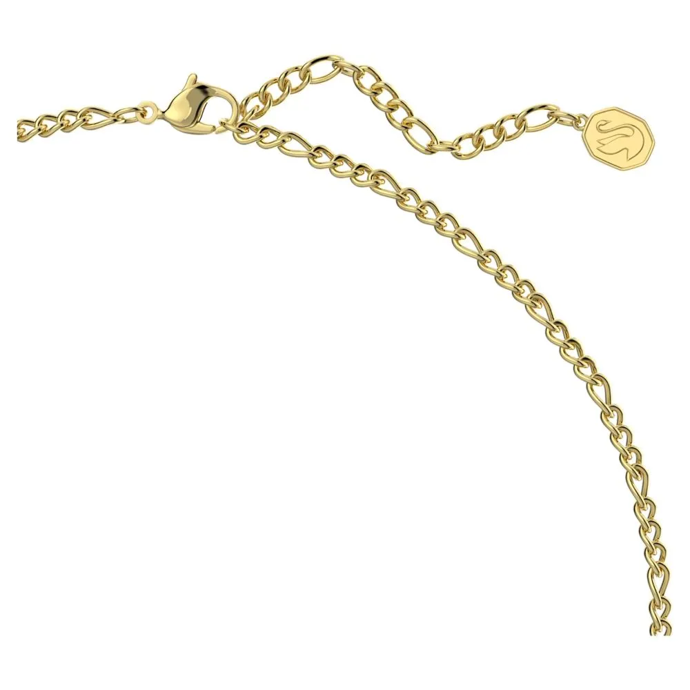 Swarovski Curiosa Necklace with ring pendant Yellow Gold-tone plate  55 CM