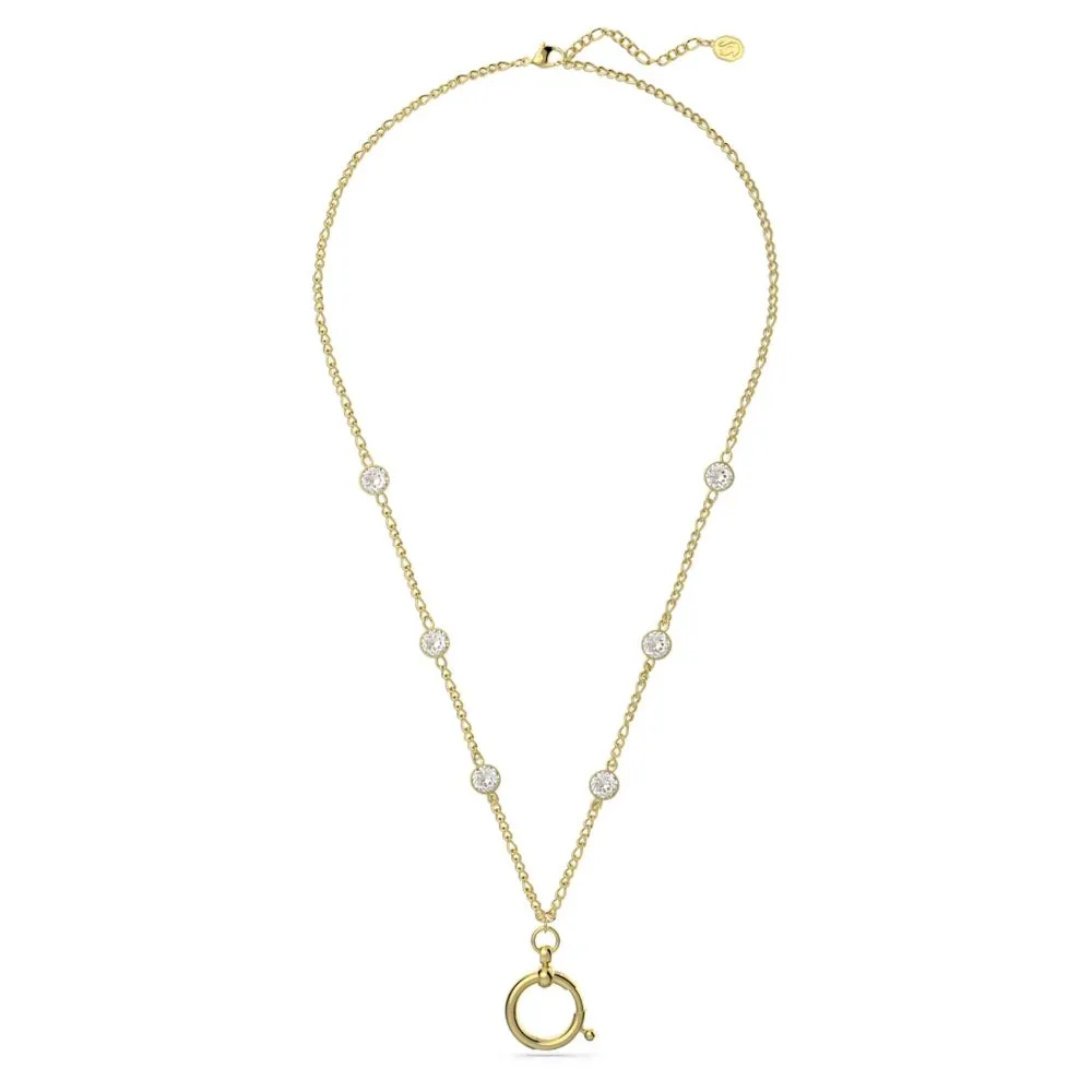 Swarovski Curiosa Necklace with ring pendant Yellow Gold-tone plate  55 CM