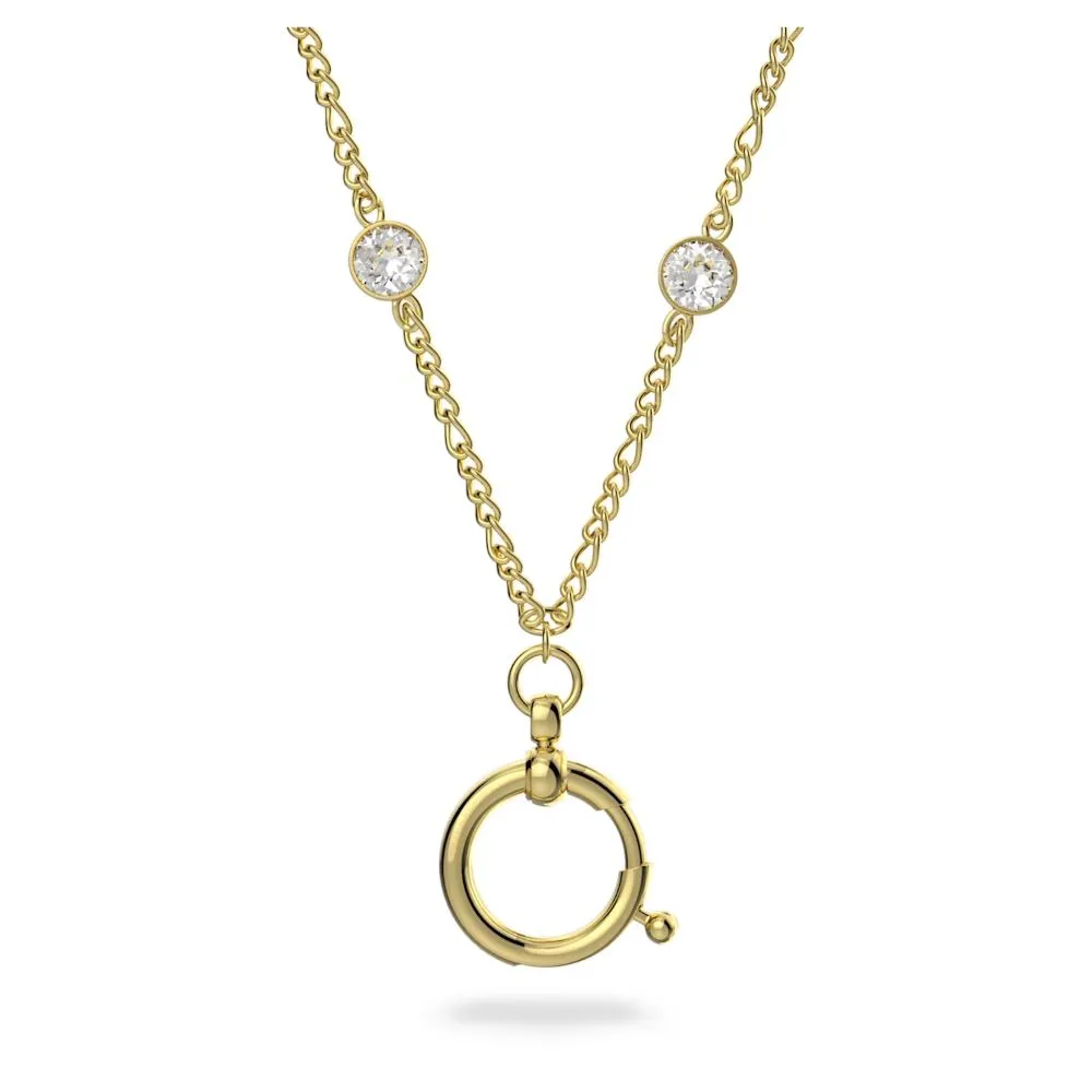 Swarovski Curiosa Necklace with ring pendant Yellow Gold-tone plate  55 CM