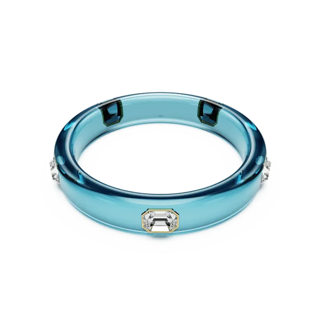 Swarovski Dulcis Bangle Octagon Cut Blue Gold-Tone Plated