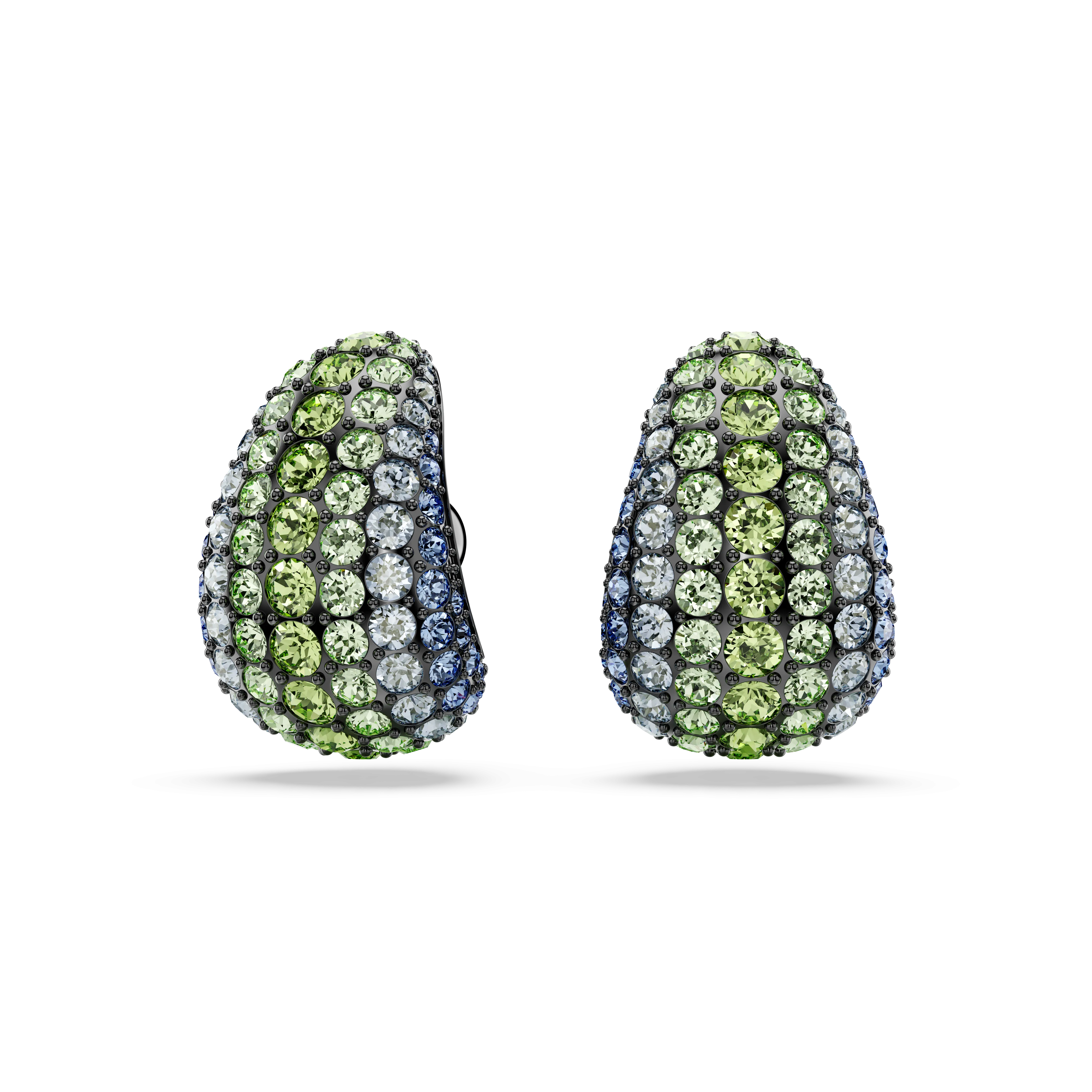 Swarovski Sublima Drop Earrings Round Cut Small Multicolored Ruthenium Plated