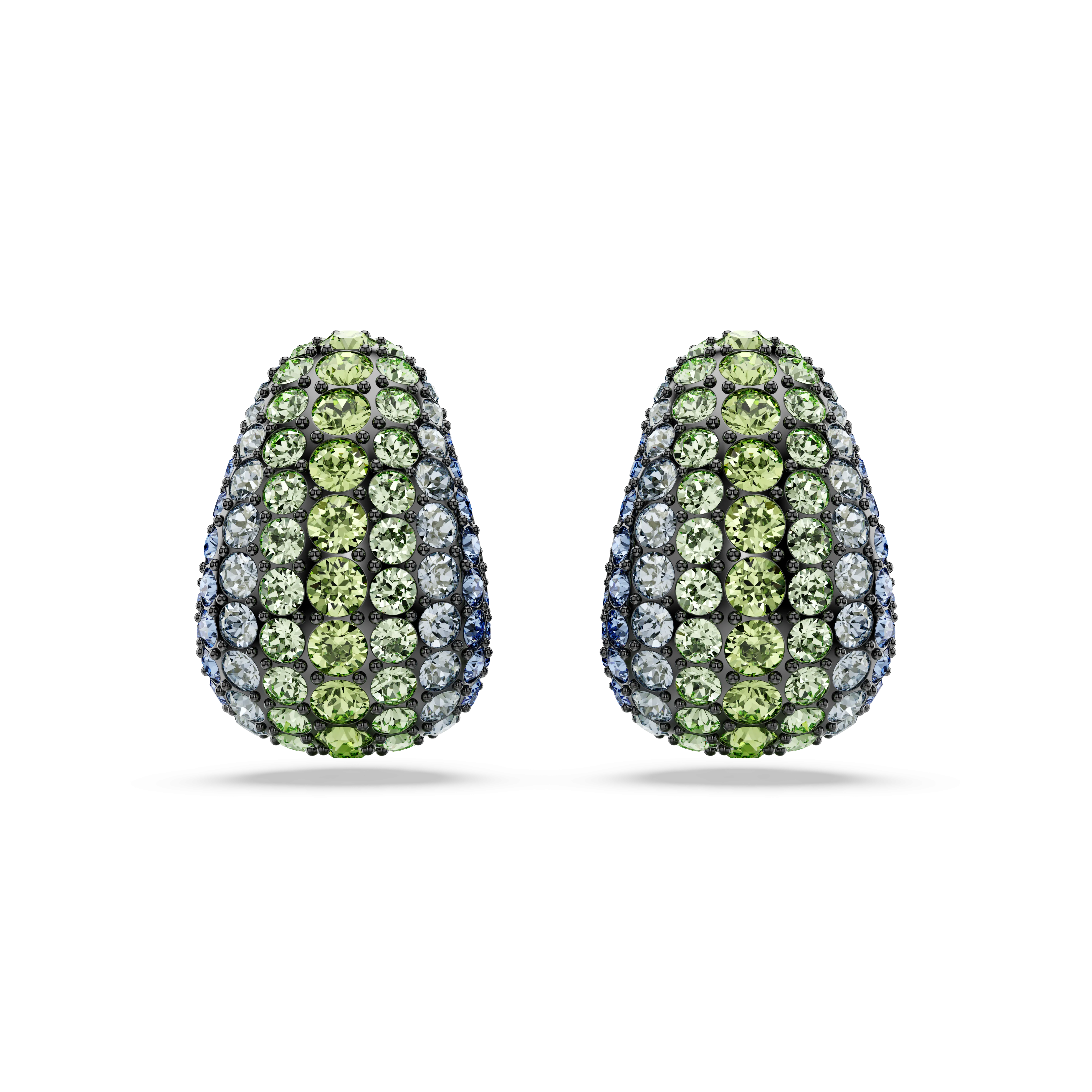 Swarovski Sublima Drop Earrings Round Cut Small Multicolored Ruthenium Plated