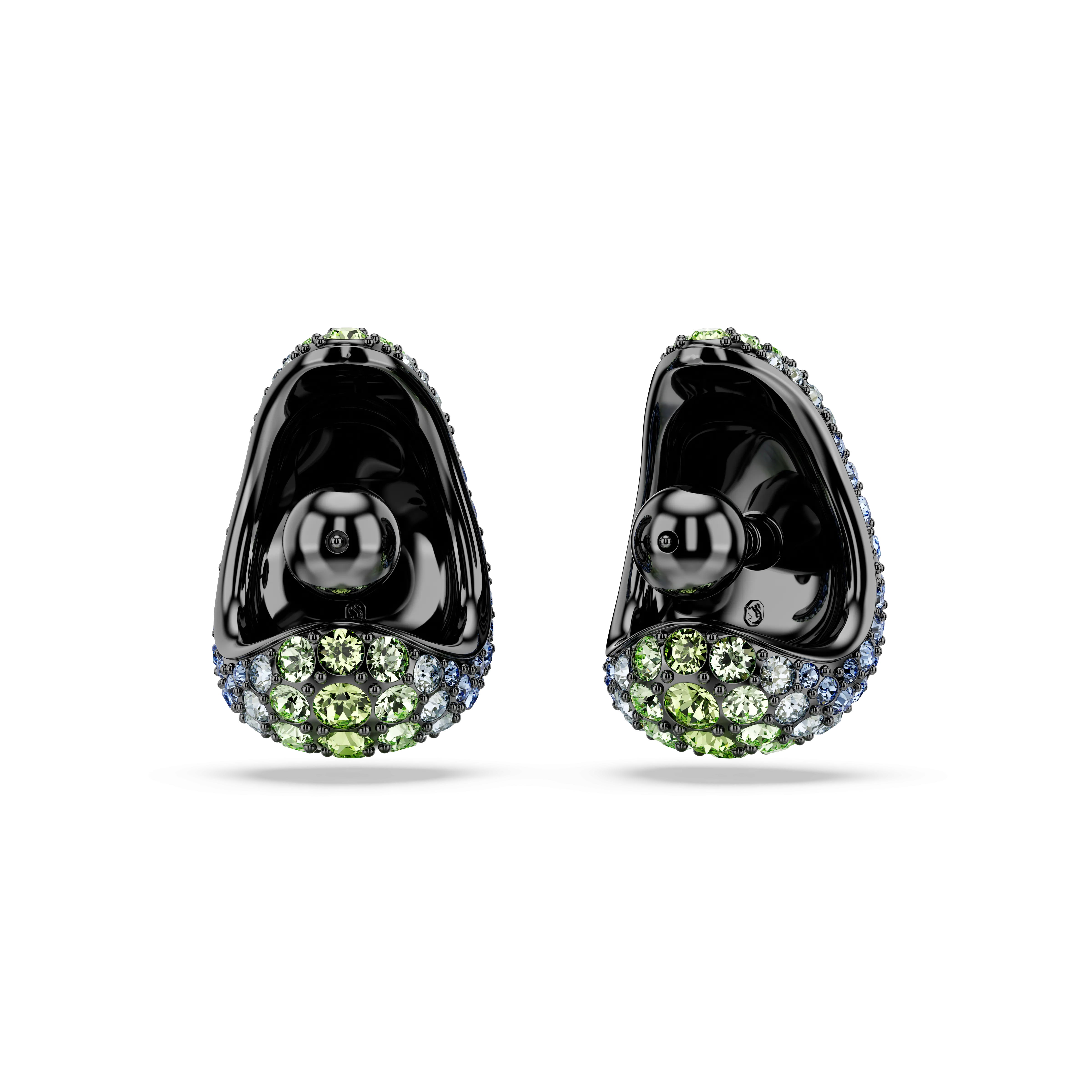 Swarovski Sublima Drop Earrings Round Cut Small Multicolored Ruthenium Plated