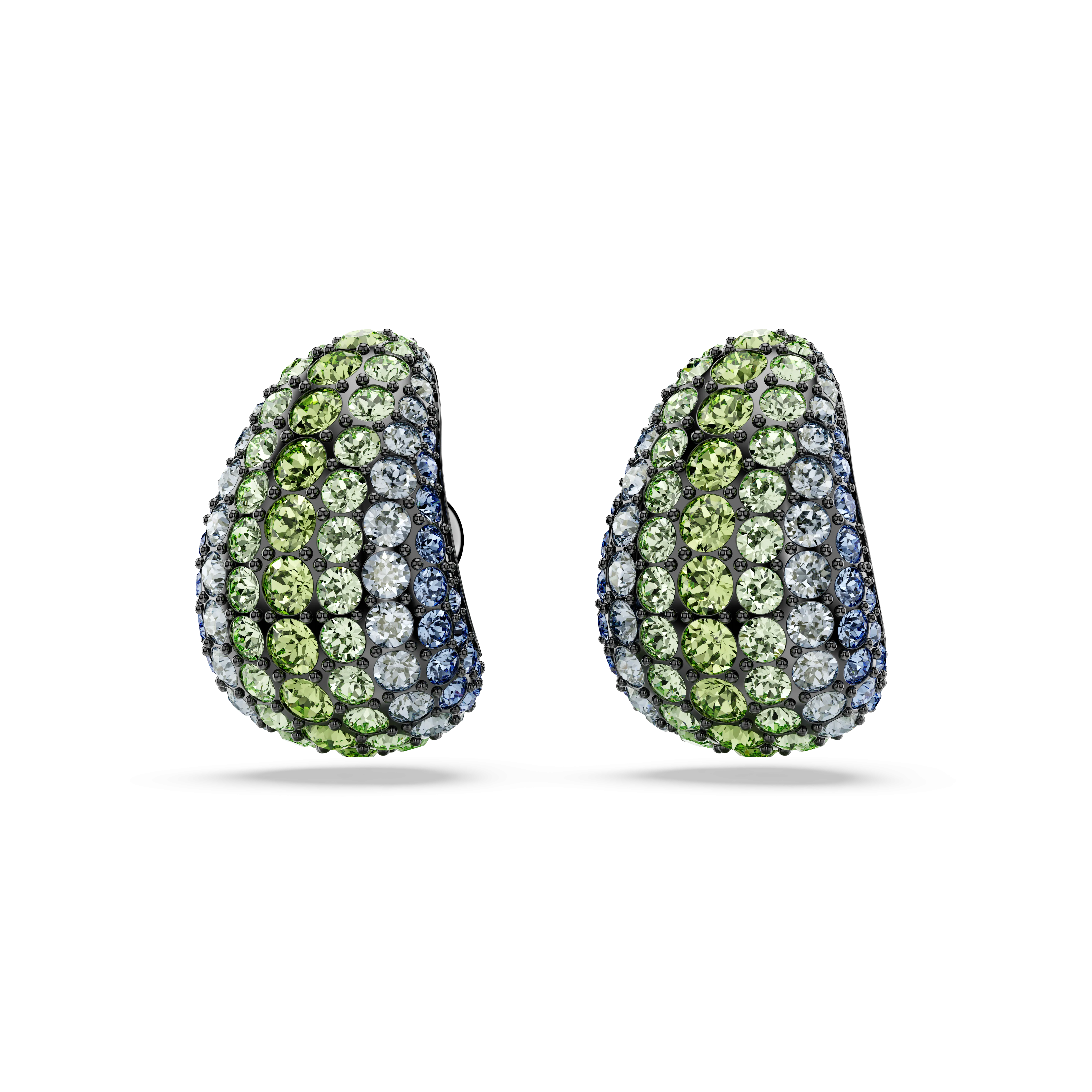 Swarovski Sublima Drop Earrings Round Cut Small Multicolored Ruthenium Plated