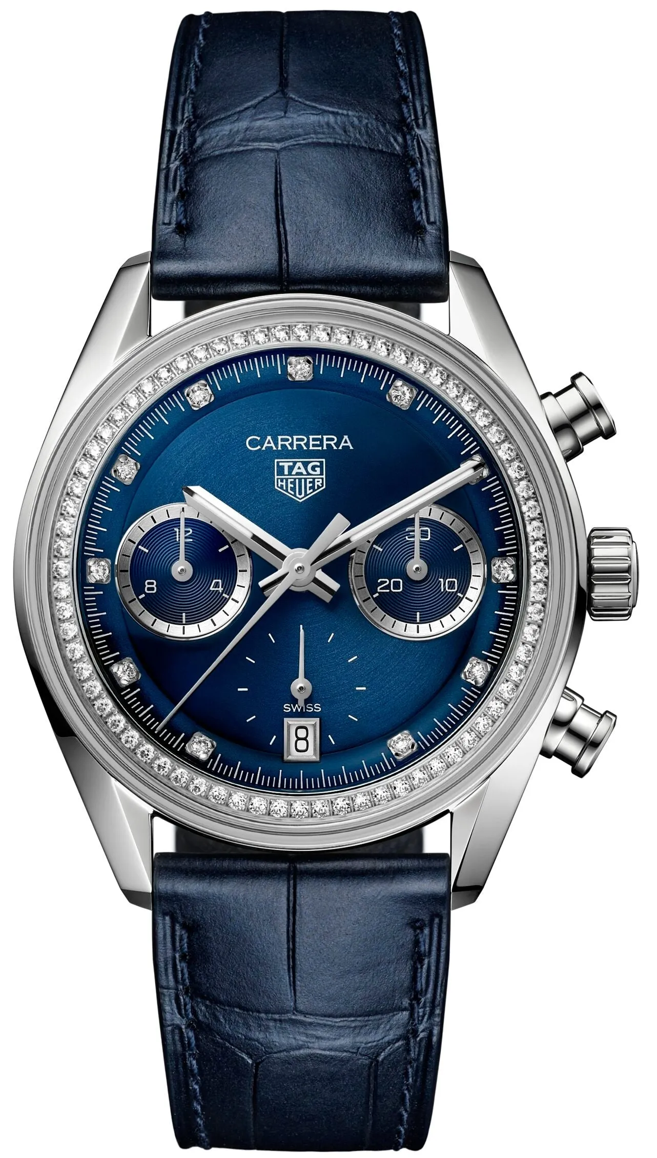 TAG Heuer Carrera Chronograph Circular Brushed Blue Watch