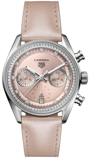 TAG Heuer Carrera Chronograph Circular Brushed Pink Watch