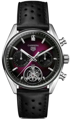 TAG Heuer Carrera Chronograph Tourbillon Sunray Brushed Purple Watch