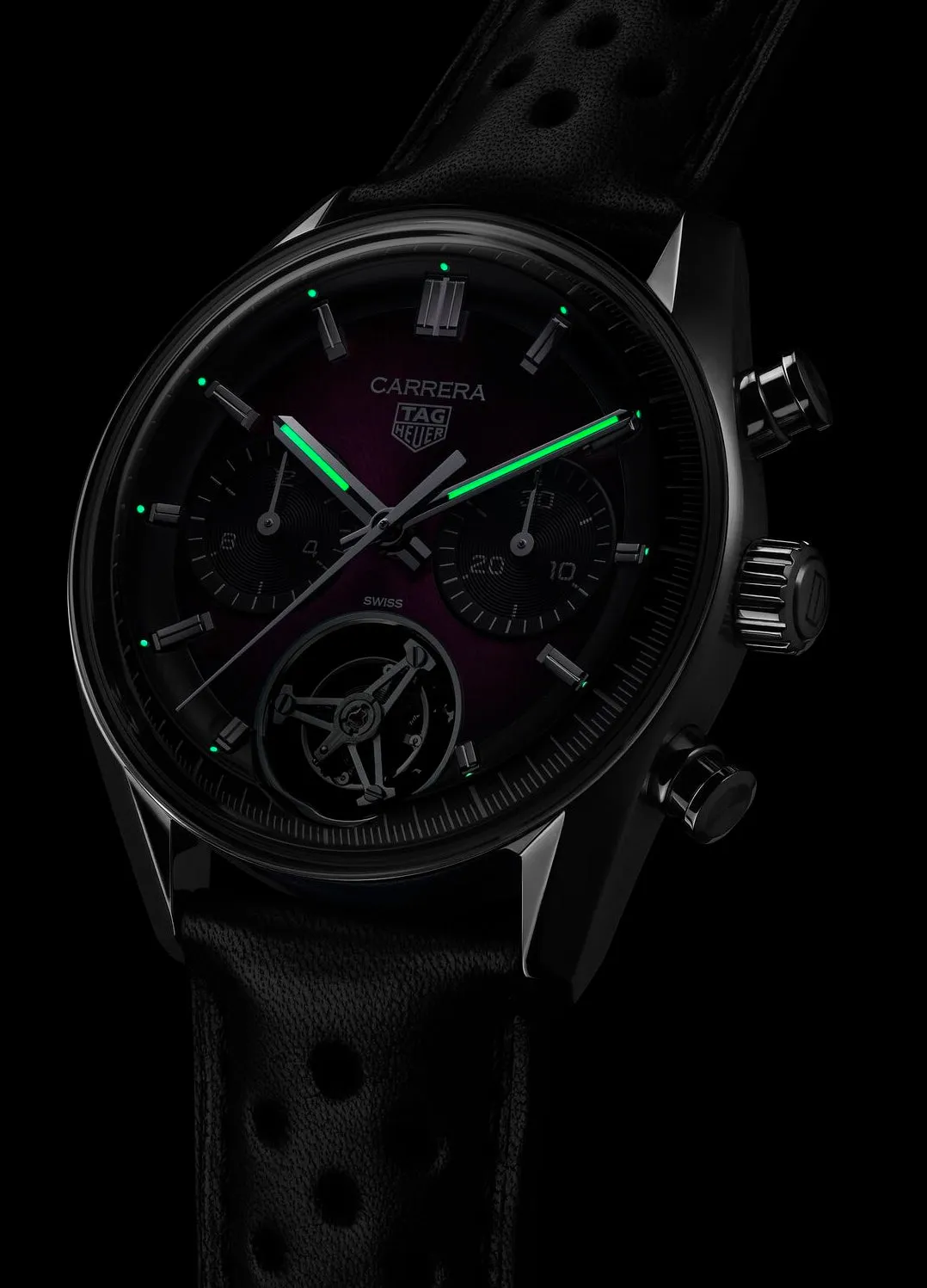 TAG Heuer Carrera Chronograph Tourbillon Sunray Brushed Purple Watch