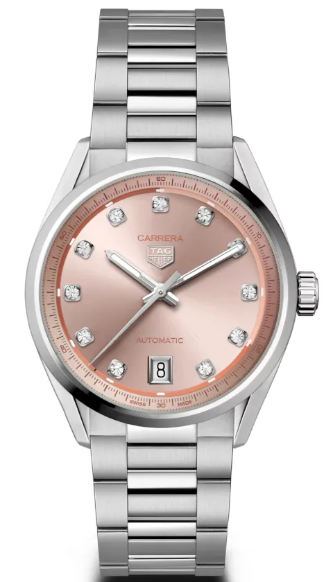TAG Heuer Carrera Date Sunray Brushed Pink Watch