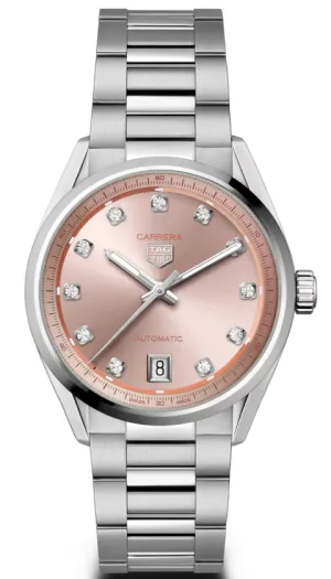 TAG Heuer Carrera Date Sunray Brushed Pink Watch