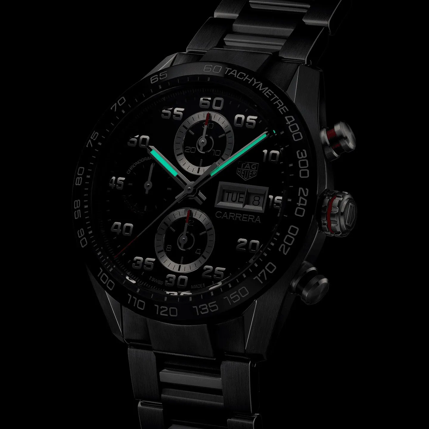Tag Heuer Carrera Men's Black Chronograph Watch CBN2A1AA.BA0643