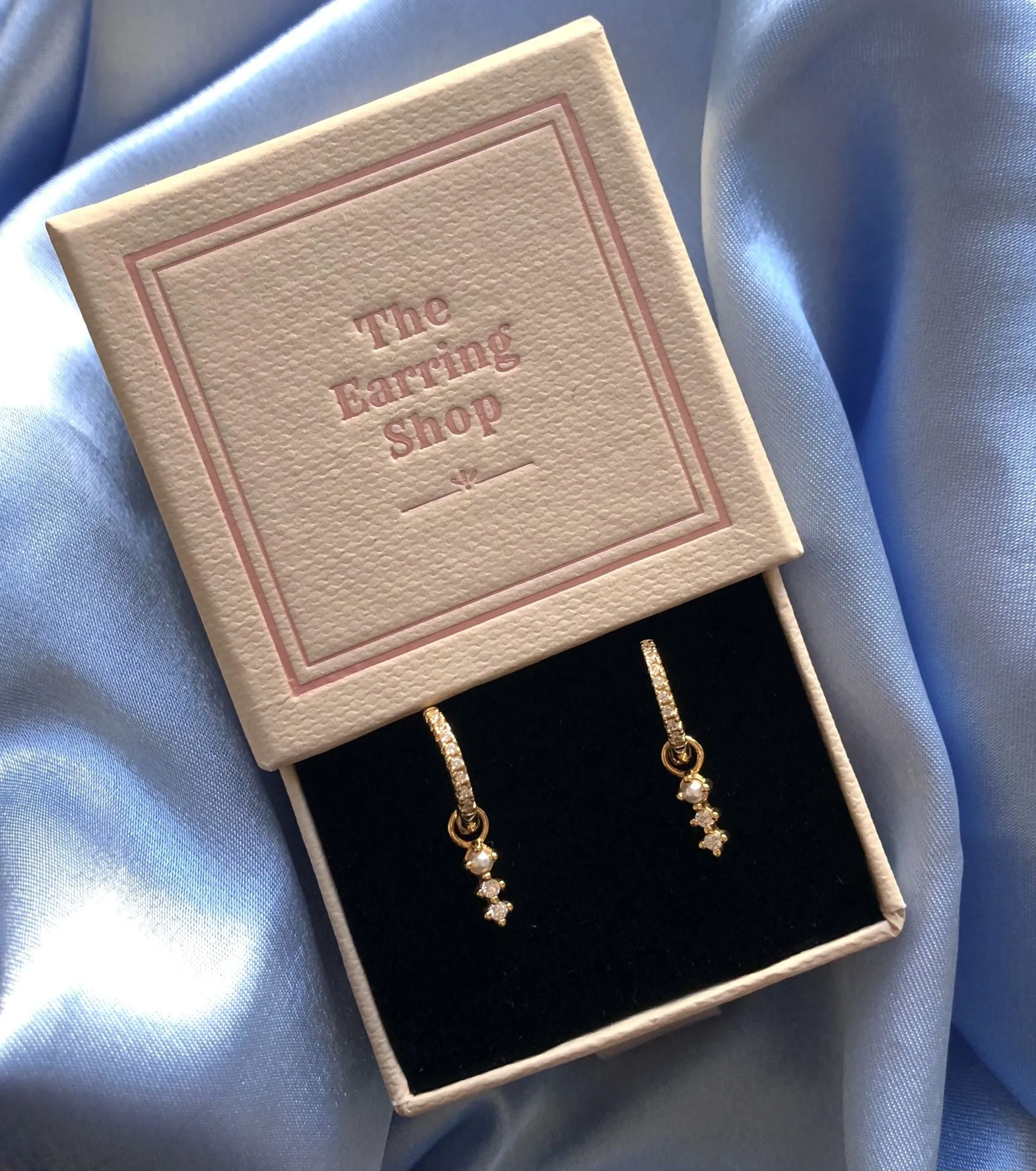Tassel Charm 18K Gold Plated Earring-Pendant w. White Pearls