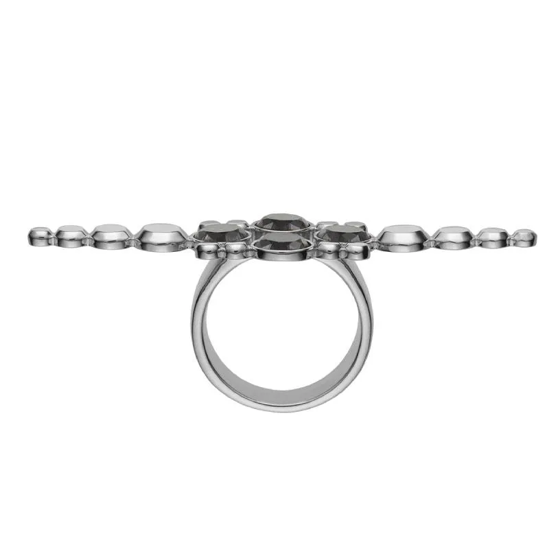 To The Land Silver Ring w. Diamonds