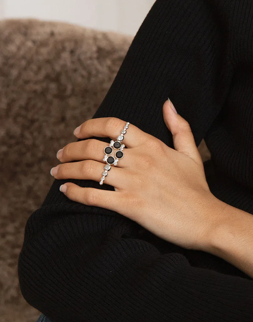 To The Land Silver Ring w. Diamonds