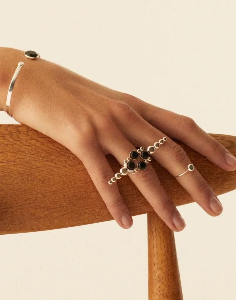 To The Land Silver Ring w. Diamonds