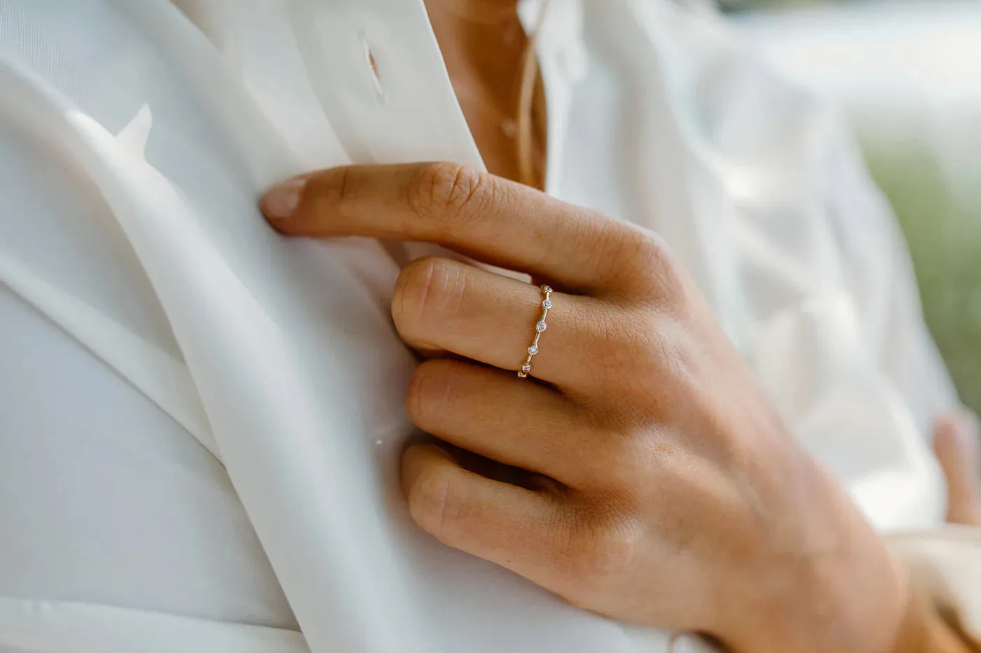 Twelve Diamond 14K Gold Band