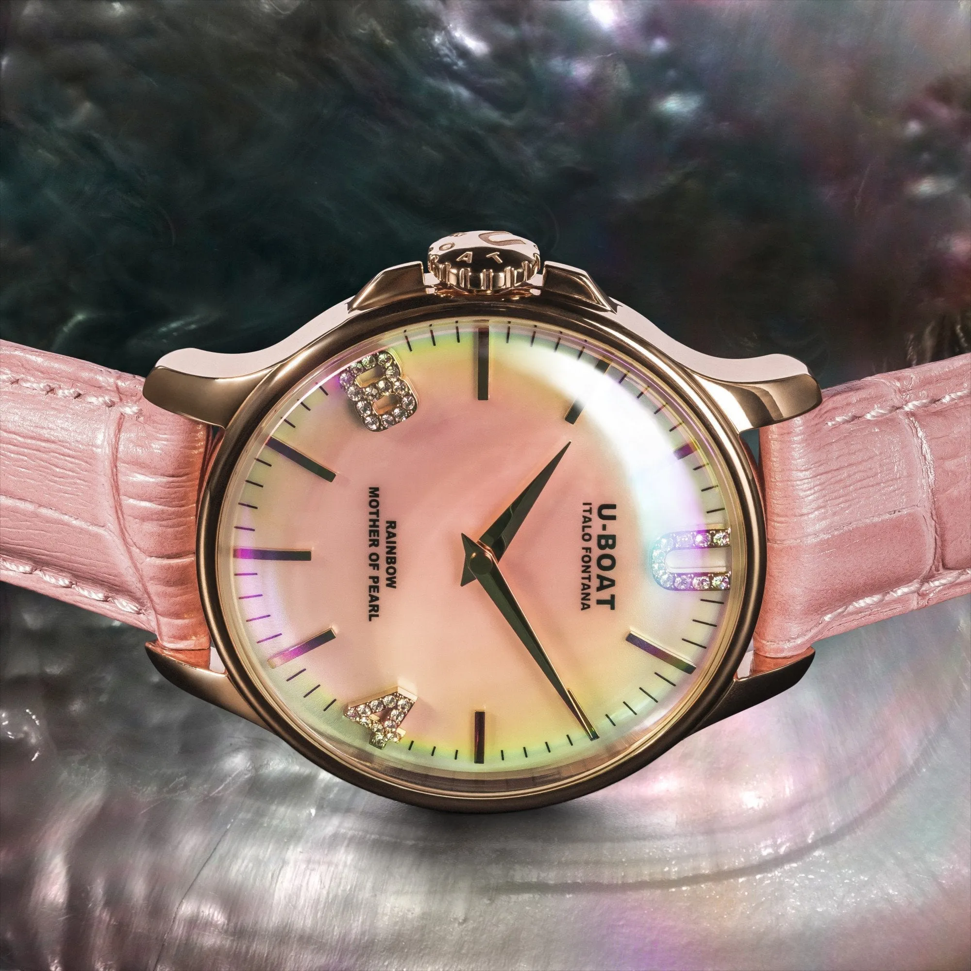 U-Boat 8473 Ladies Pink Rainbow Watch