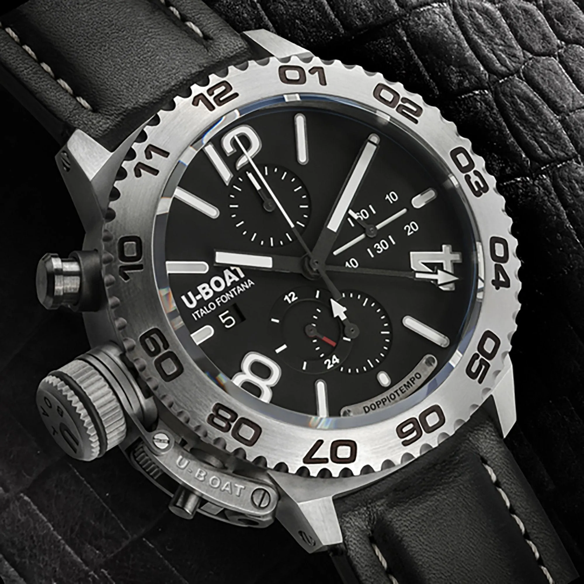 U-Boat 9016 Men's Black Doppiotempo Chronograph Watch