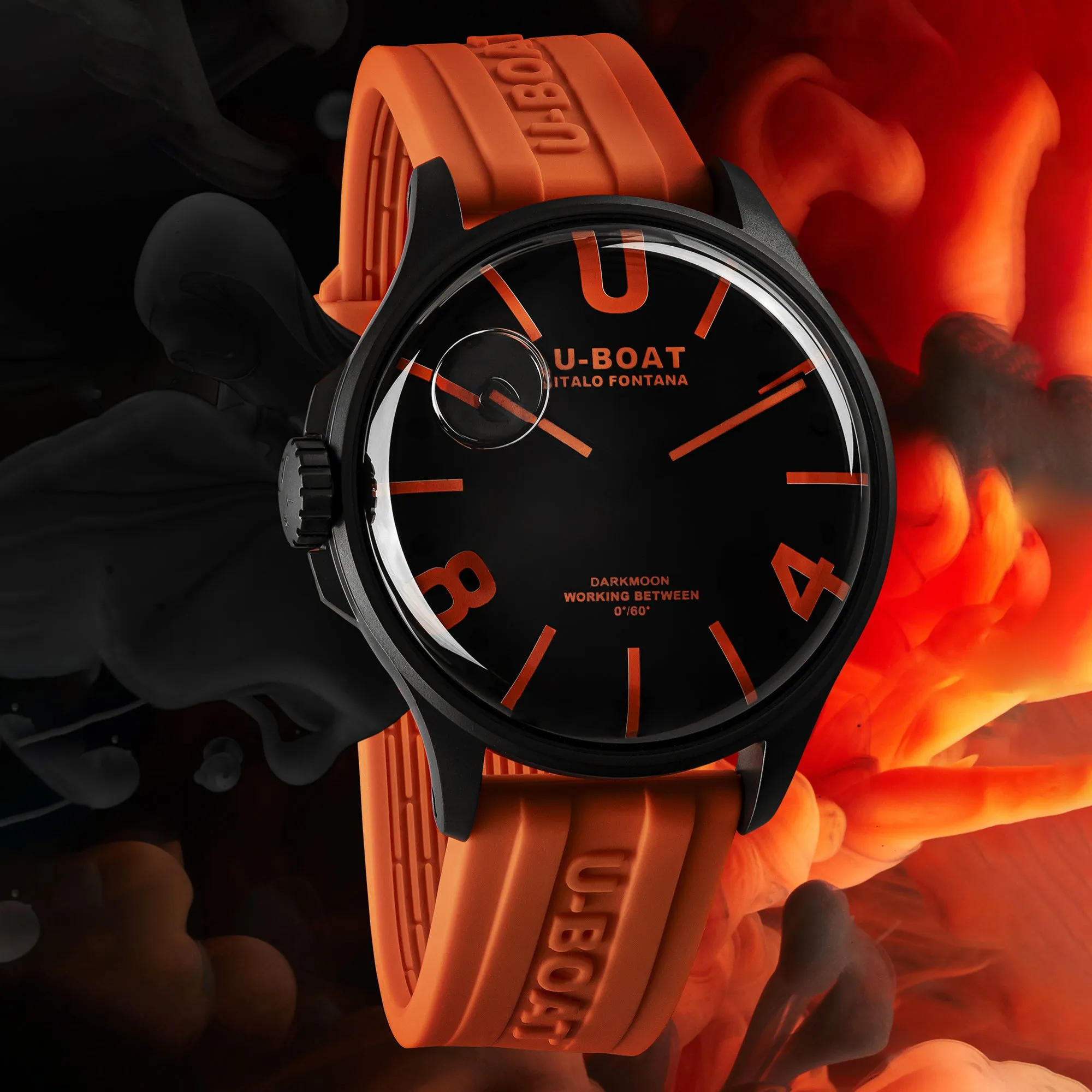 U-Boat Capsoil Darkmoon Men's Orange Watch 9538