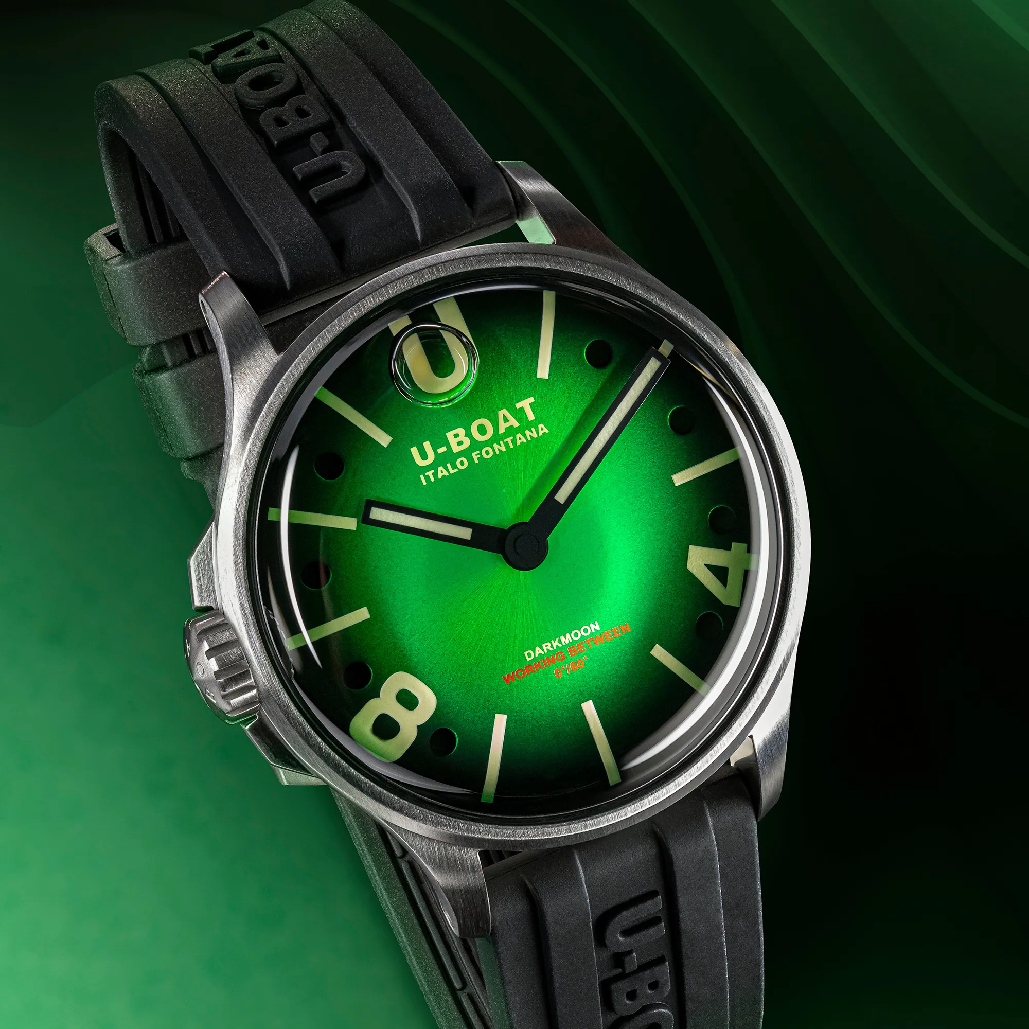 U-Boat Darkmoon 40mm Green SS Soleil Watch
