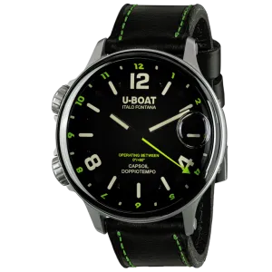 U-Boat Men's Watch Capsoil Doppiotempo 55mm Black Green Rehaut 9676
