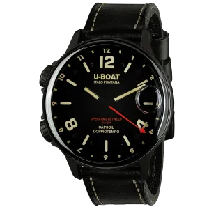 U-Boat Men's Watch Capsoil Doppiotempo 55mm DLC Black Rehaut 9671