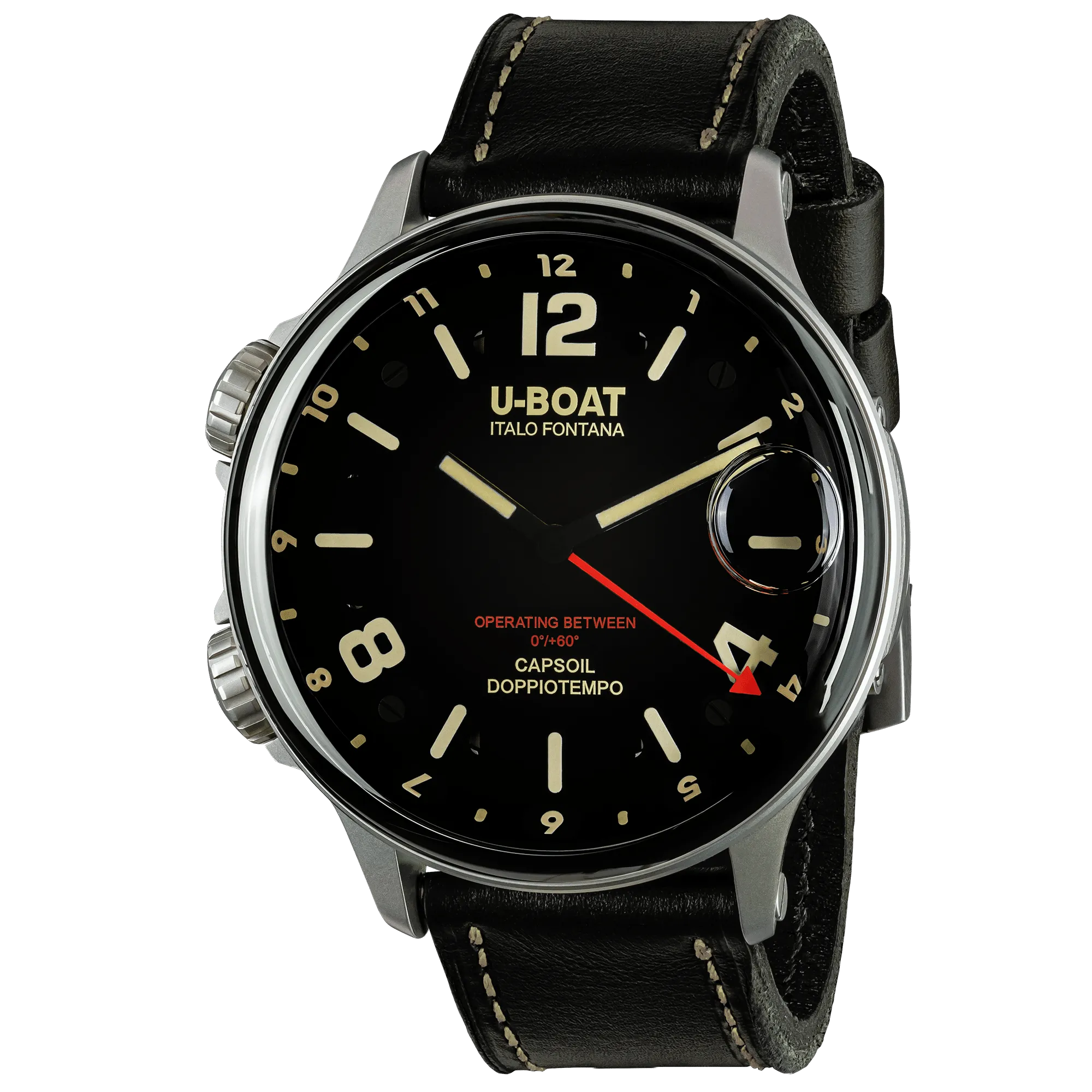 U-Boat Men's Watch Capsoil Doppiotempo 55mm Silver Beige Rehaut 9672