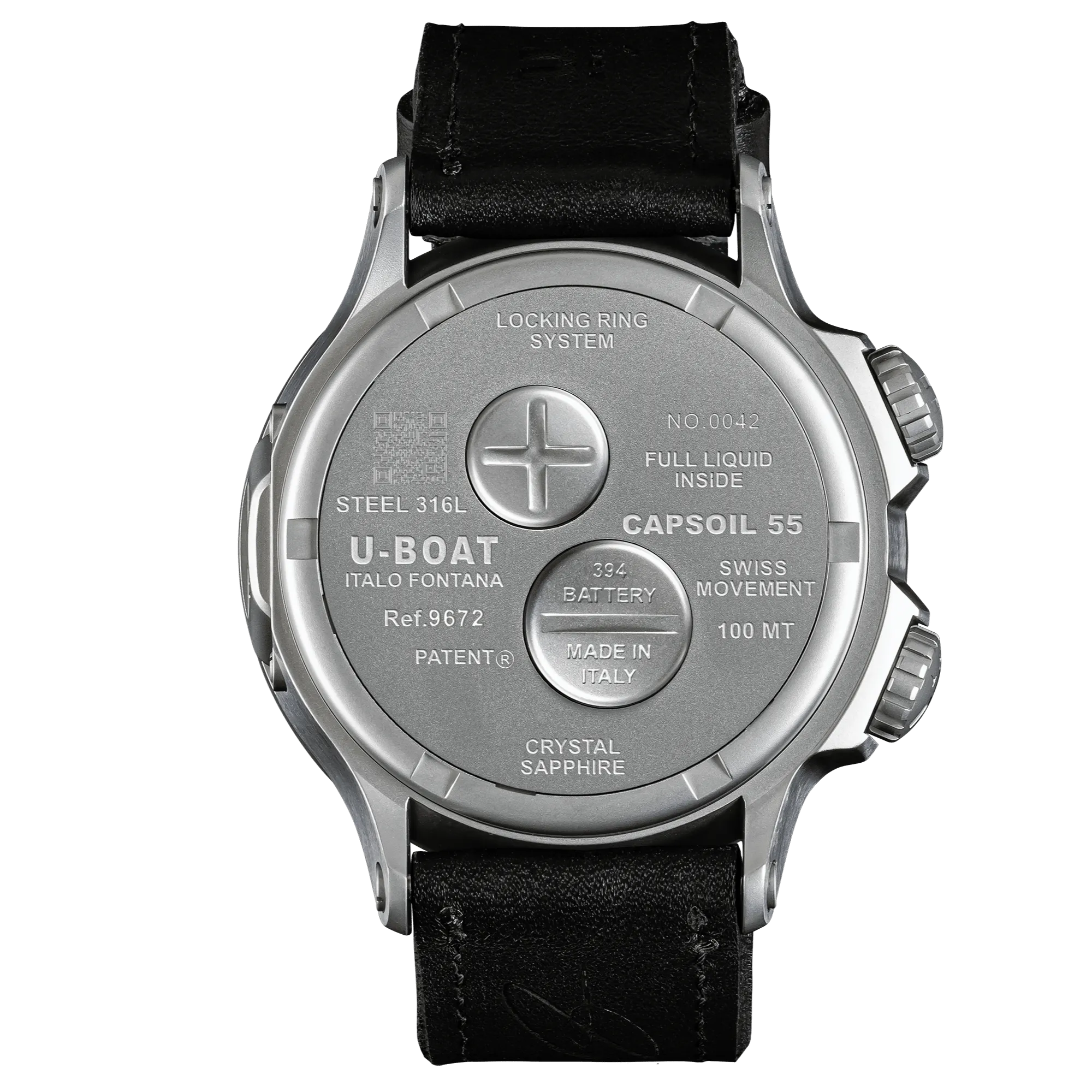 U-Boat Men's Watch Capsoil Doppiotempo 55mm Silver Beige Rehaut 9672
