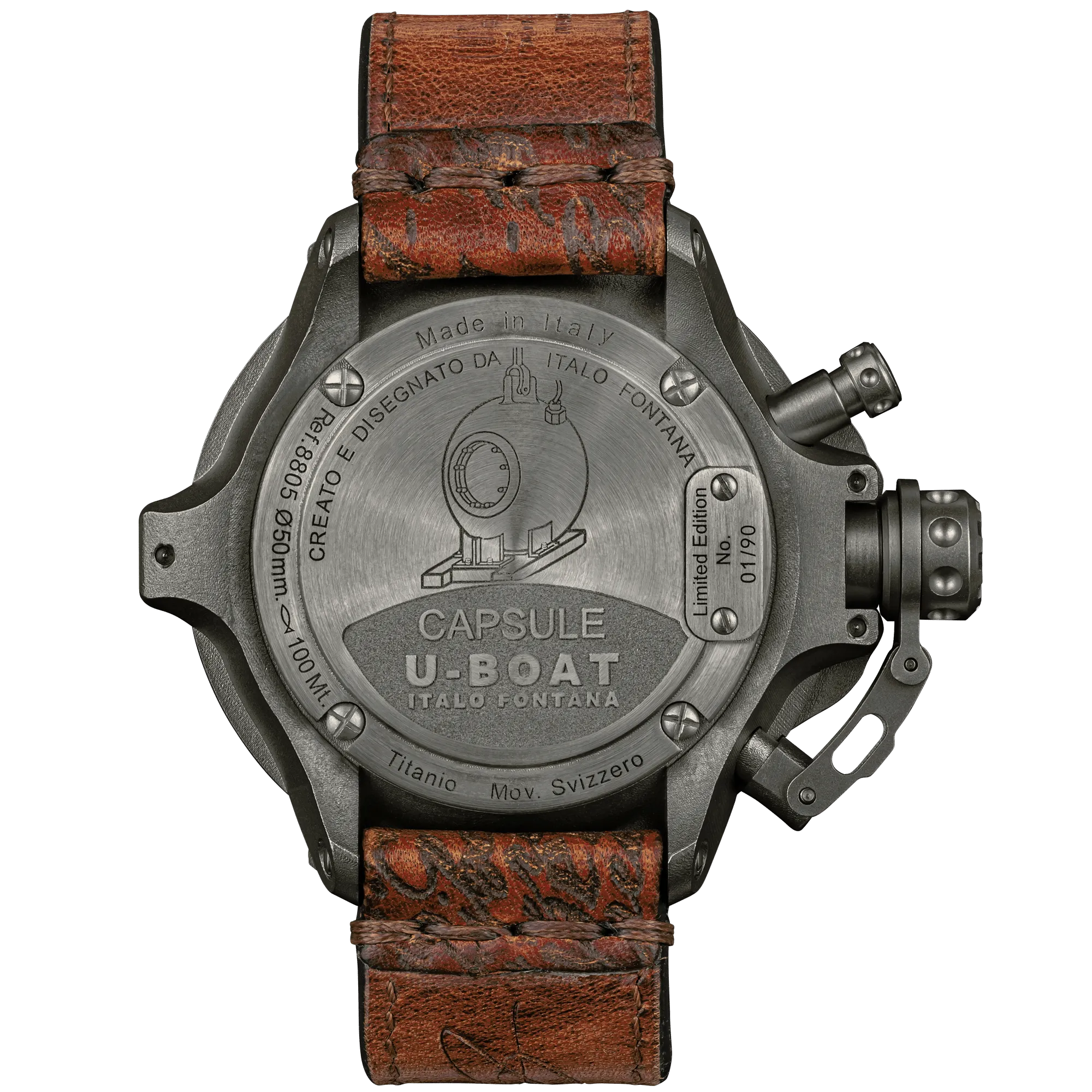 U-Boat Men's Watch Capsule Limited Edition 50mm Black Brown  8805
