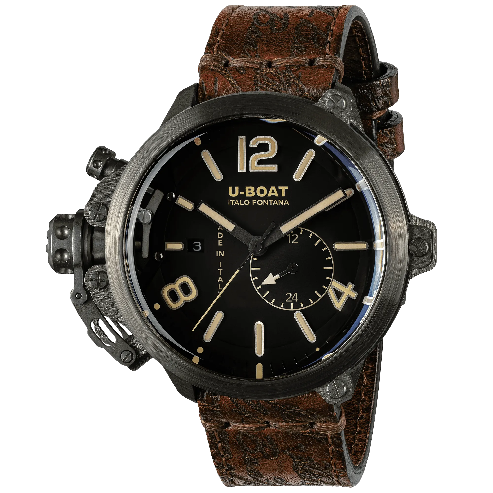 U-Boat Men's Watch Capsule Limited Edition 50mm Black Brown  8805