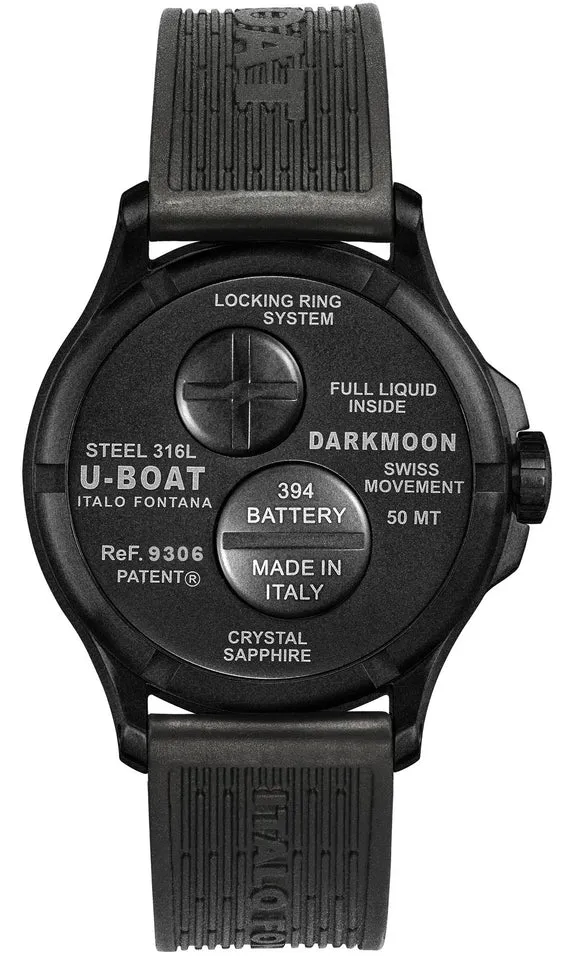 U-Boat Men's Watch Darkmoon 40 Red Glass Black PVD 9306