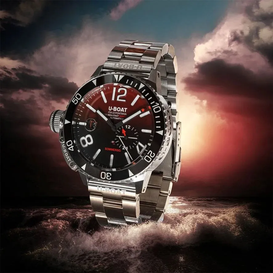U-Boat Sommerso Ceramic Bordeaux/MT Men's Silver Watch U9521/MT