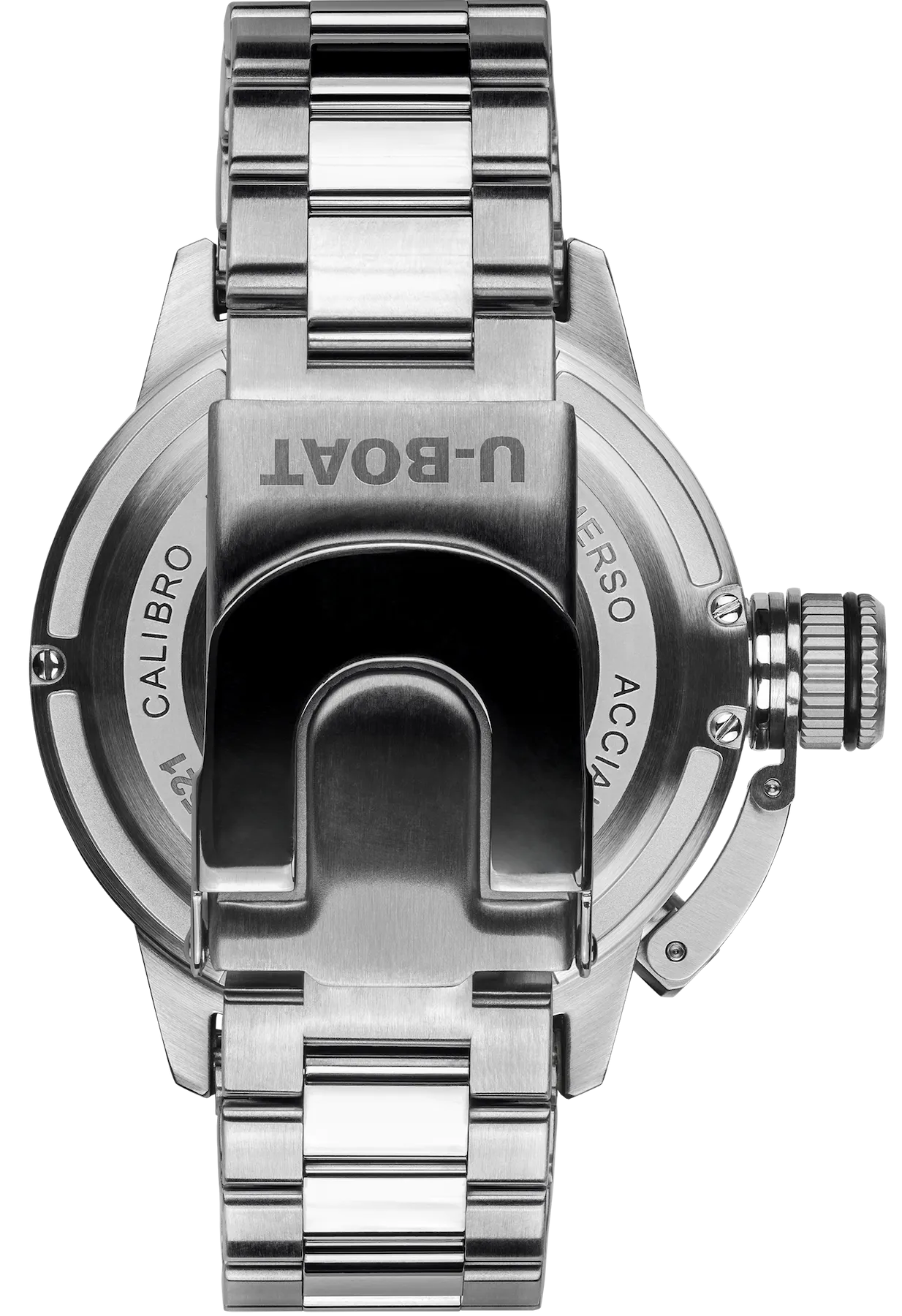U-Boat Sommerso Ghiera Ceramica Nera Quadrante Bordeaux Bracelet Watch
