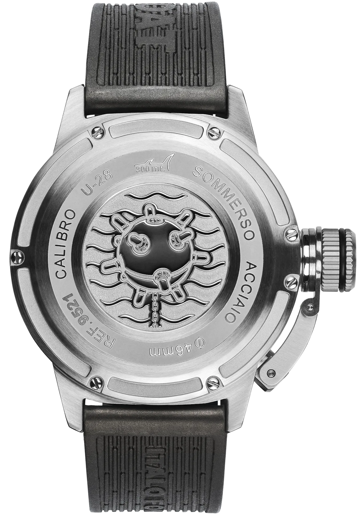 U-Boat Sommerso Ghiera Ceramica Nera Quadrante Bordeaux Watch