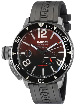 U-Boat Sommerso Ghiera Ceramica Nera Quadrante Bordeaux Watch