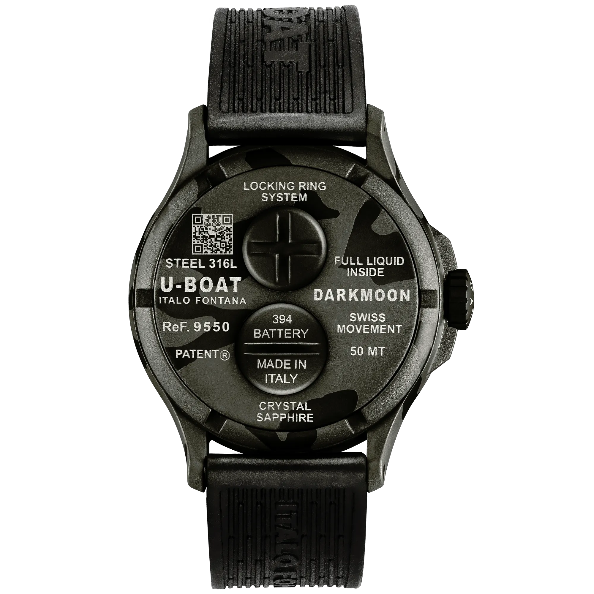 U-Boat Watch Darkmoon 44 GY Camouflage Curved Black 9550