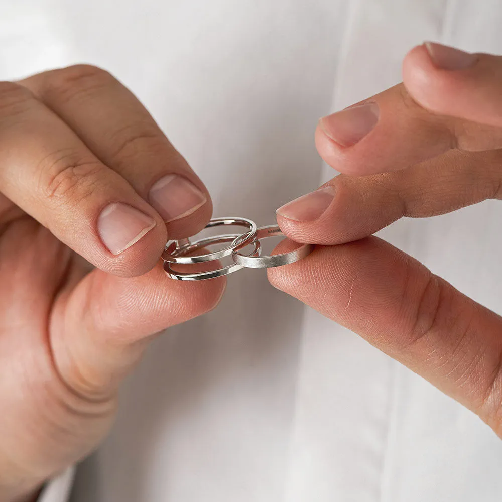 Unisex I Matt 18K Whitegold Ring