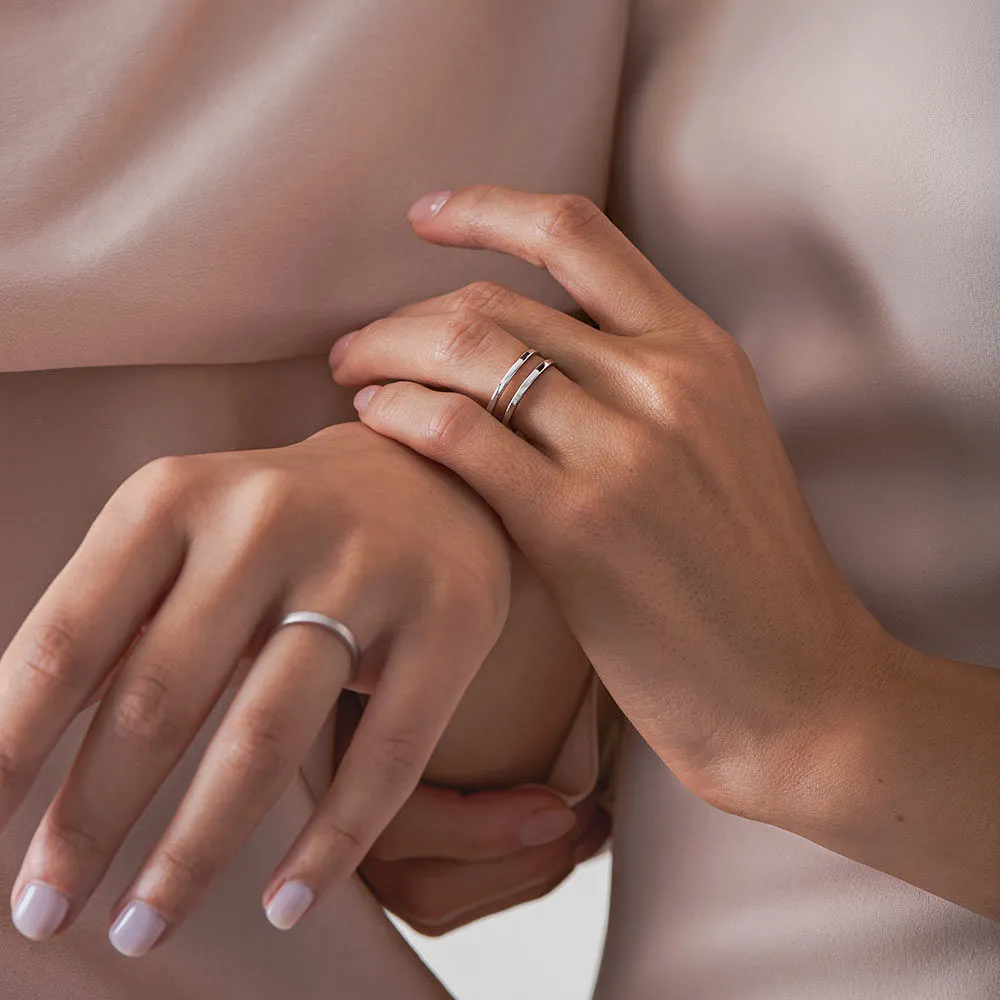 Unisex I Matt 18K Whitegold Ring