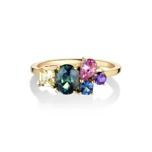 Varnaya Pipena 18K Gold Ring w. Sapphires & Spinel