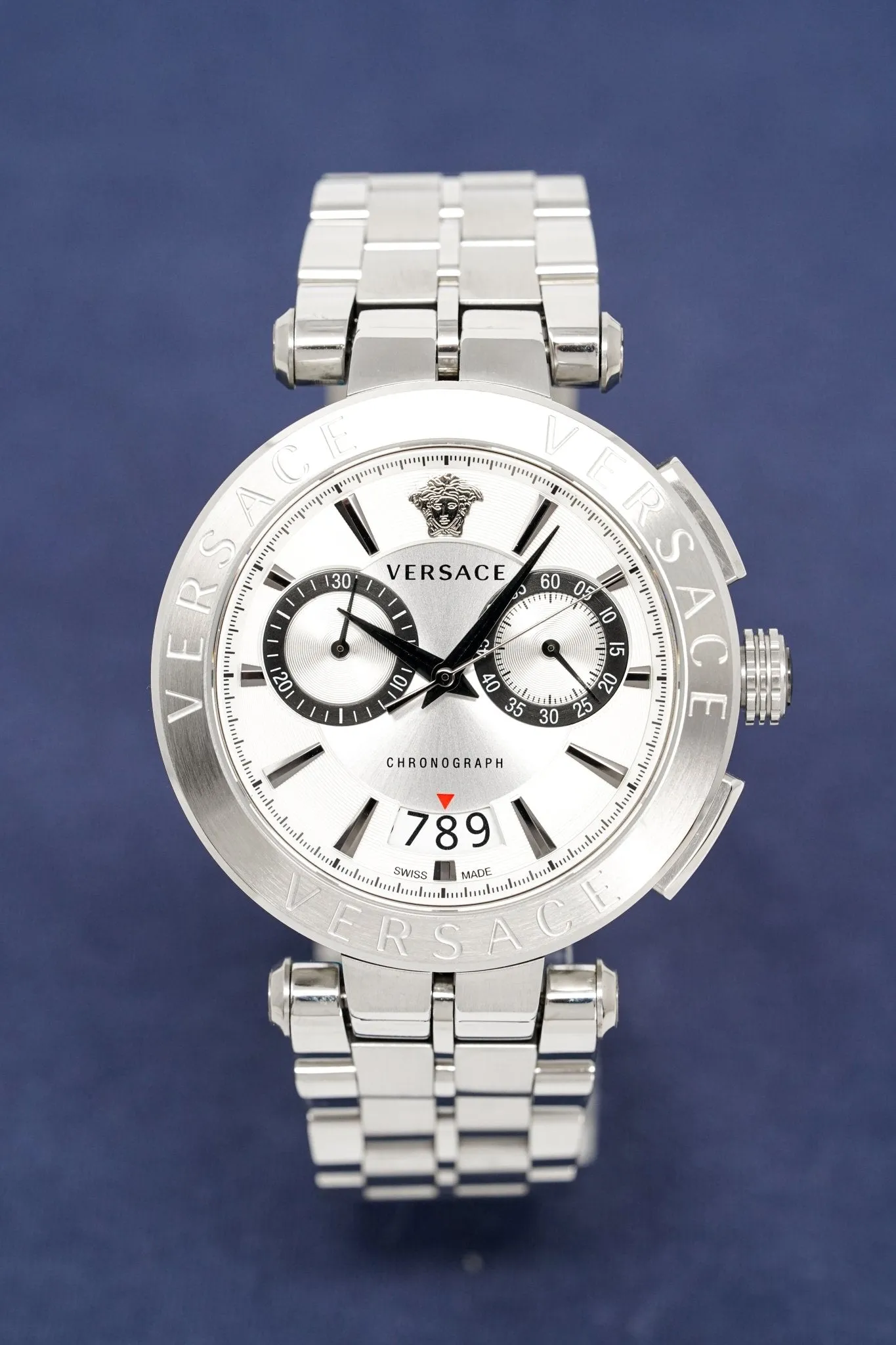 Versace Men's Chronograph Watch Aion Silver VBR040017