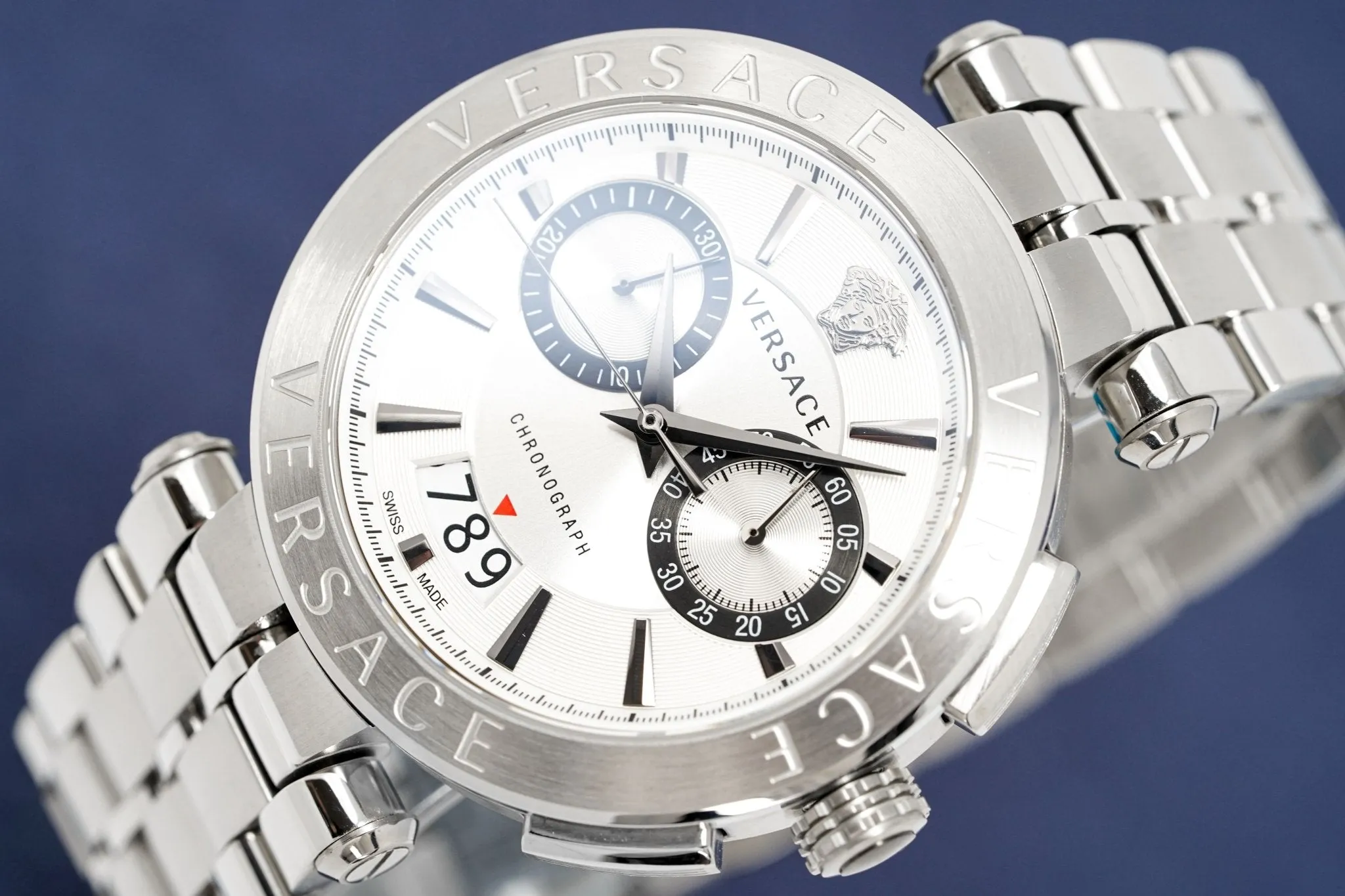 Versace Men's Chronograph Watch Aion Silver VBR040017