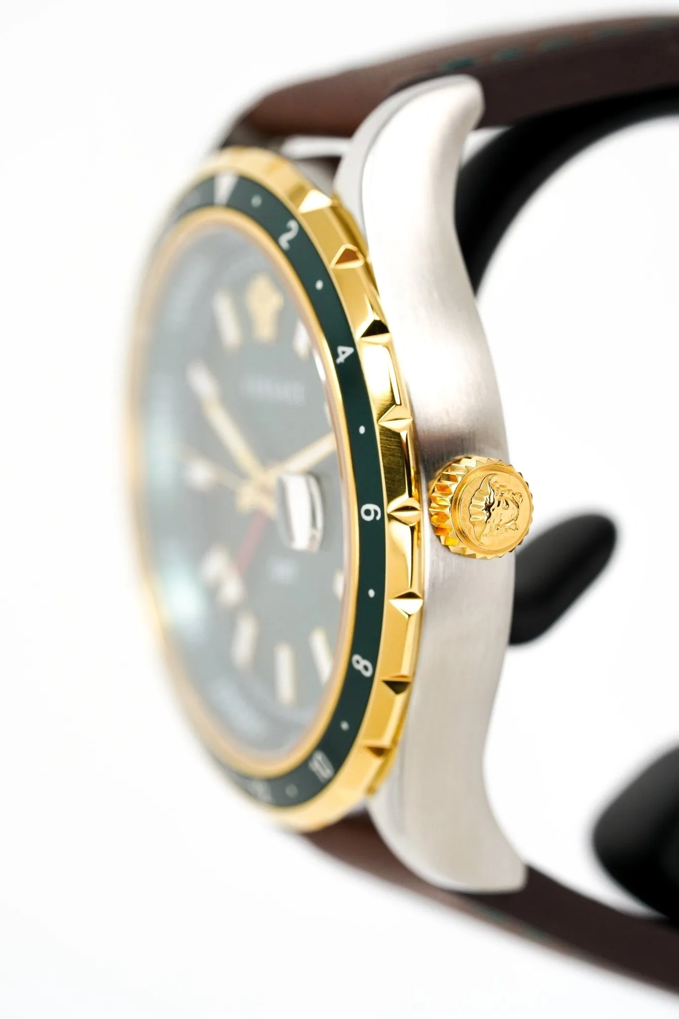 Versace Men's Watch Hellenyium GMT Green Leather V11090017