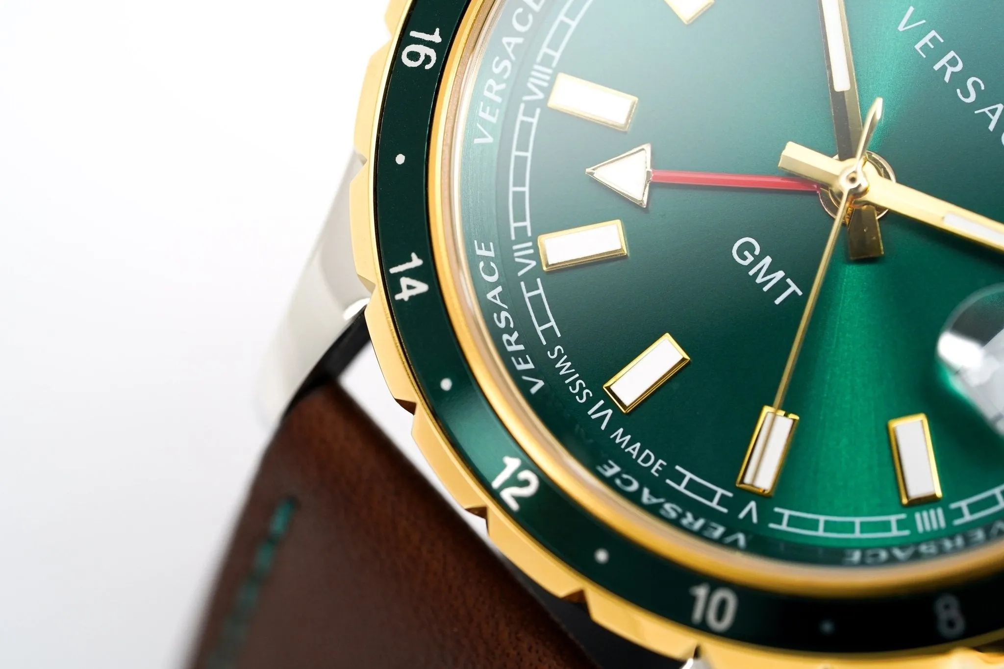 Versace Men's Watch Hellenyium GMT Green Leather V11090017