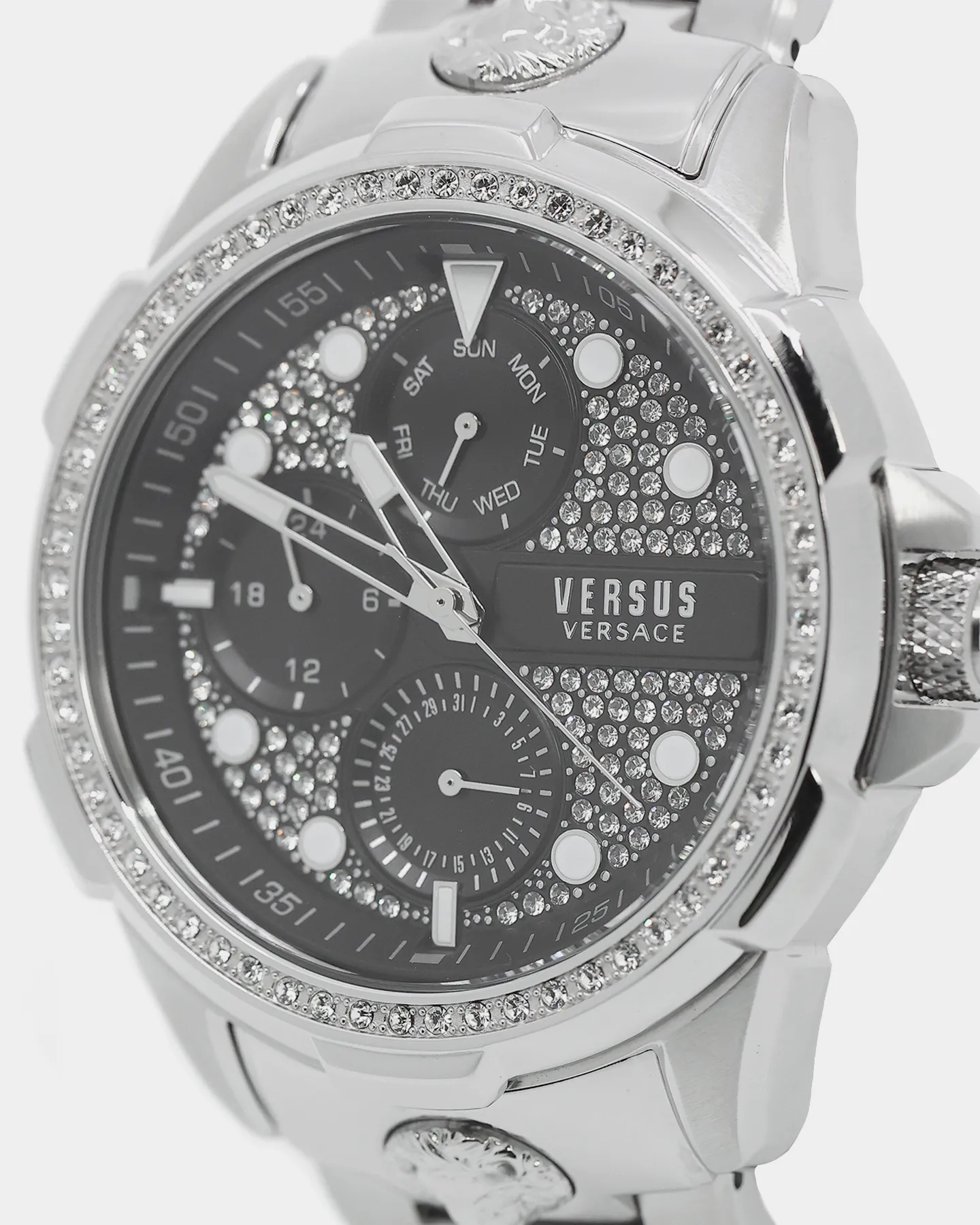 Versus Versace 6eme Arrondissement Crystal Set Stainless Steel Watch Stainless Steel