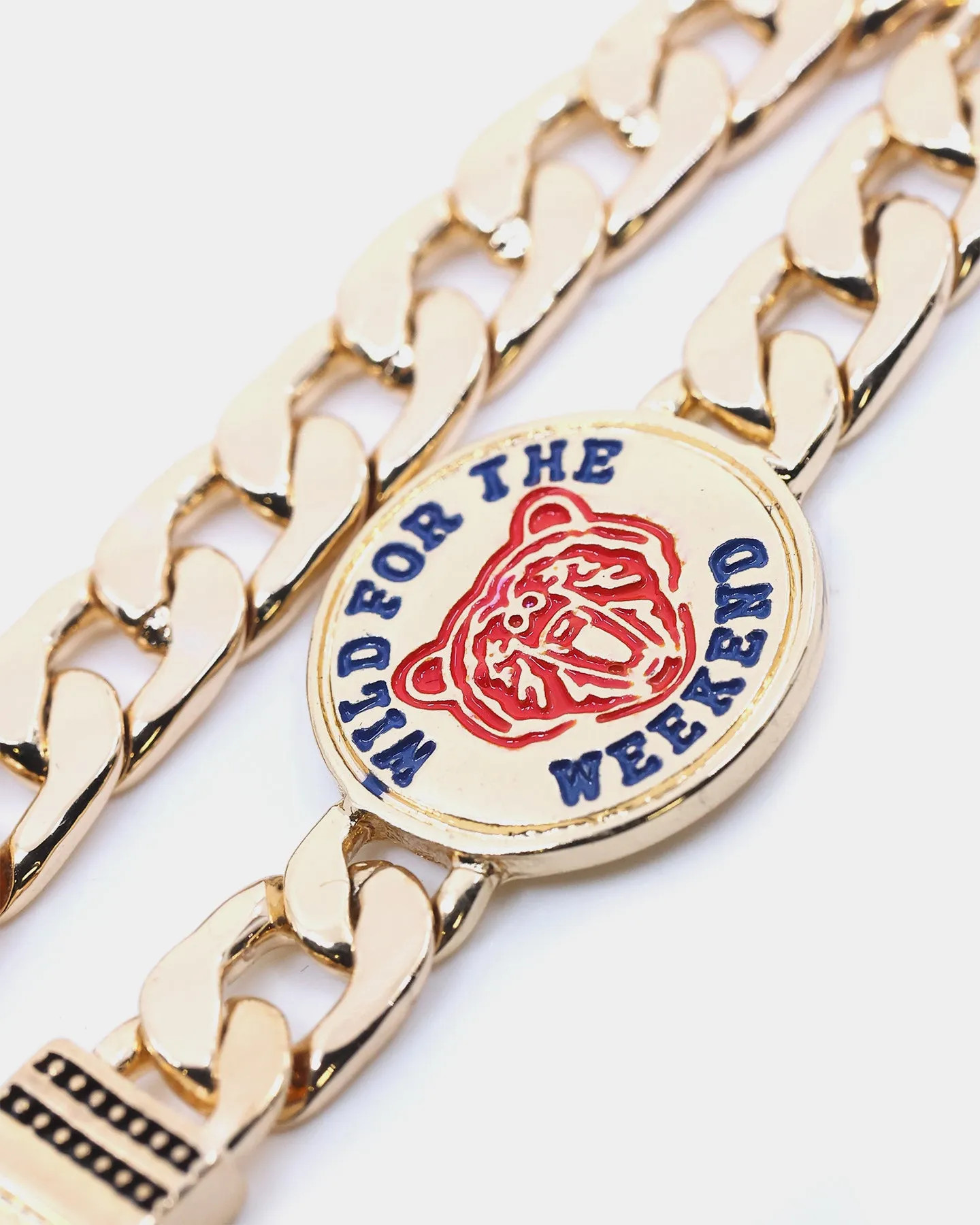Wild For The Weekend Baller Bear Coin Bracelet Gold