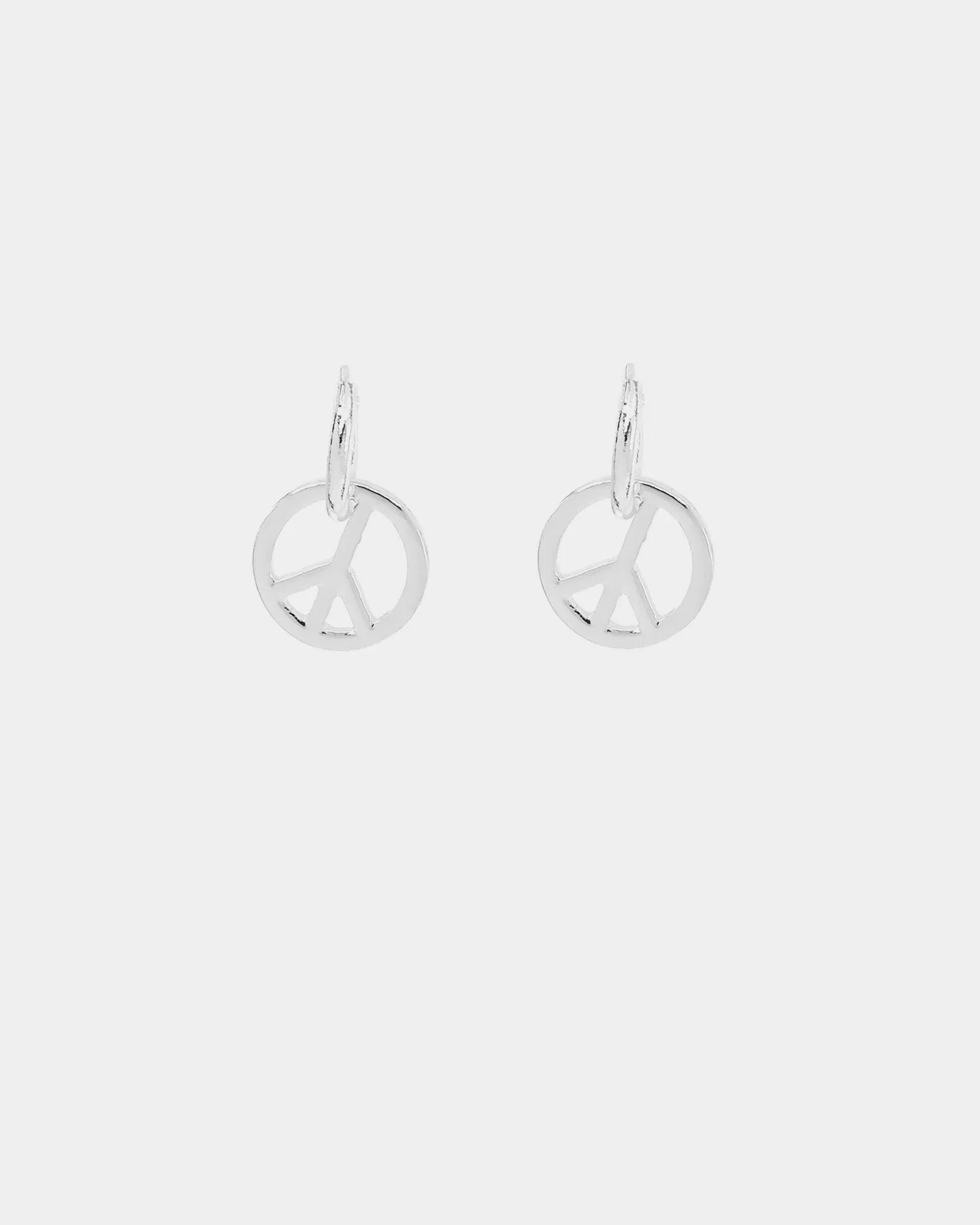Wild For The Weekend Peace Drop Hoop Earrings Silver