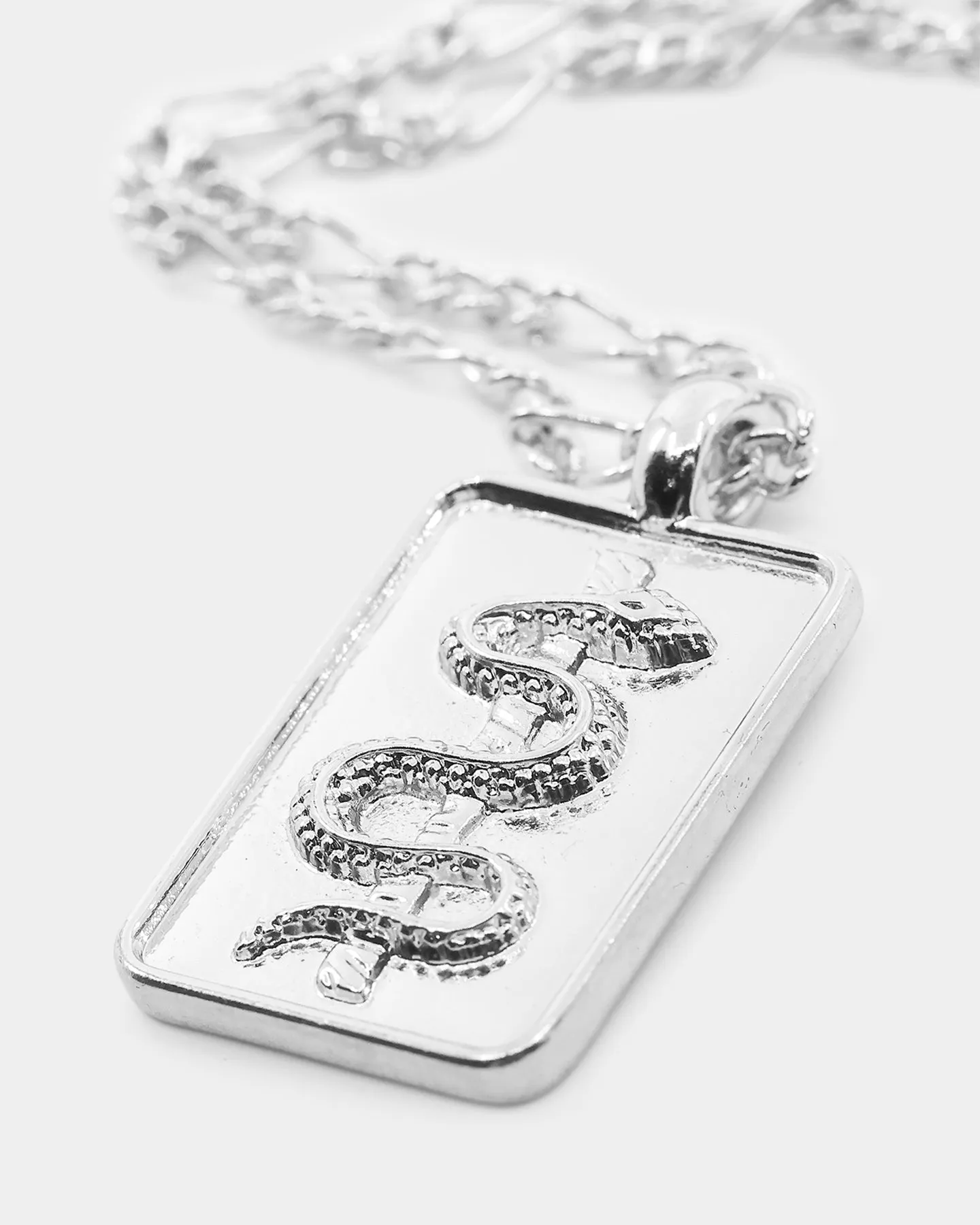 Wild for the Weekend Serpentine Rectangle Necklace Silver