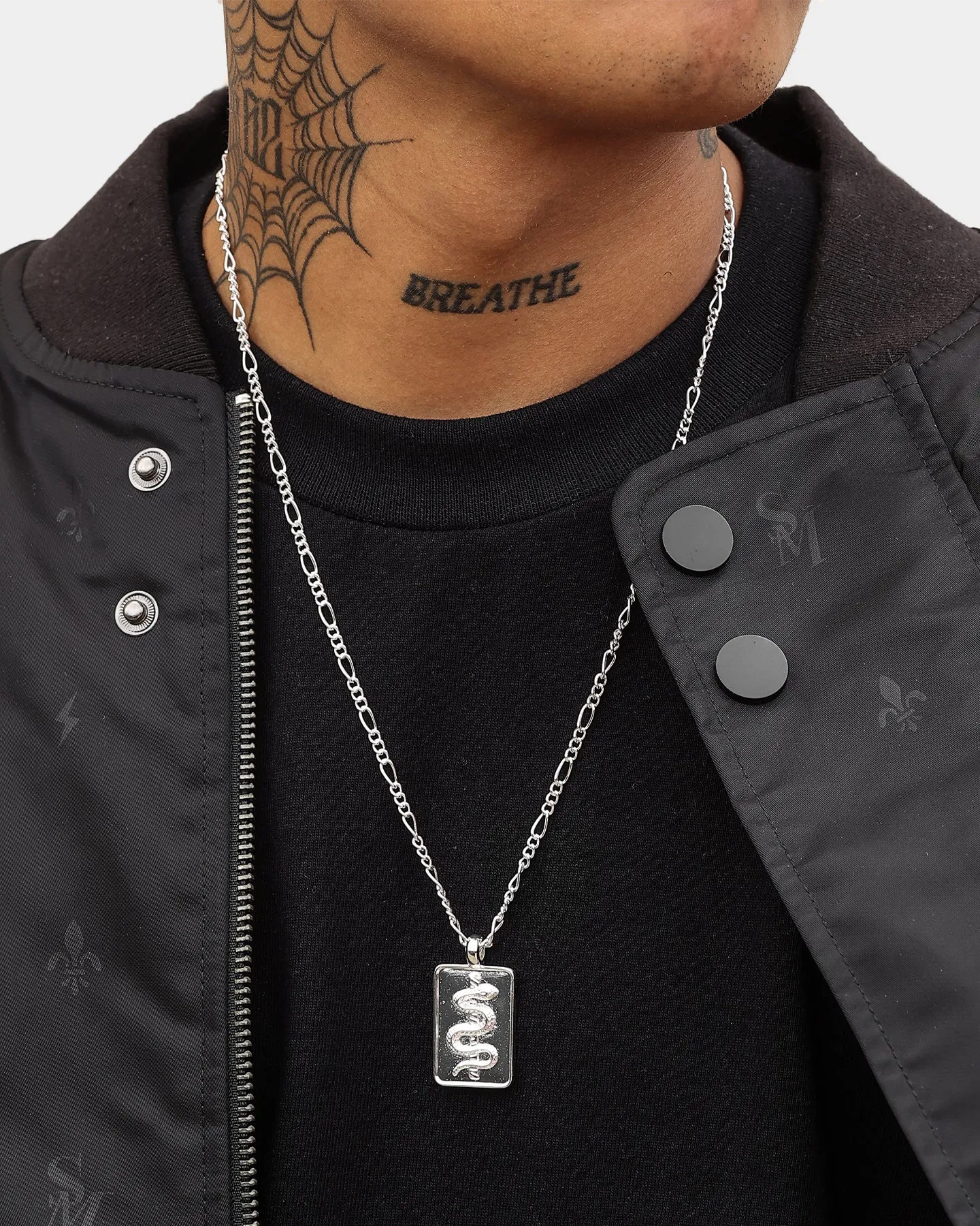 Wild for the Weekend Serpentine Rectangle Necklace Silver